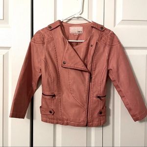 Bar III Faux Leather Salmon Color Jacket Size S